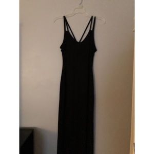 black Maxi Dress with Cross Straps